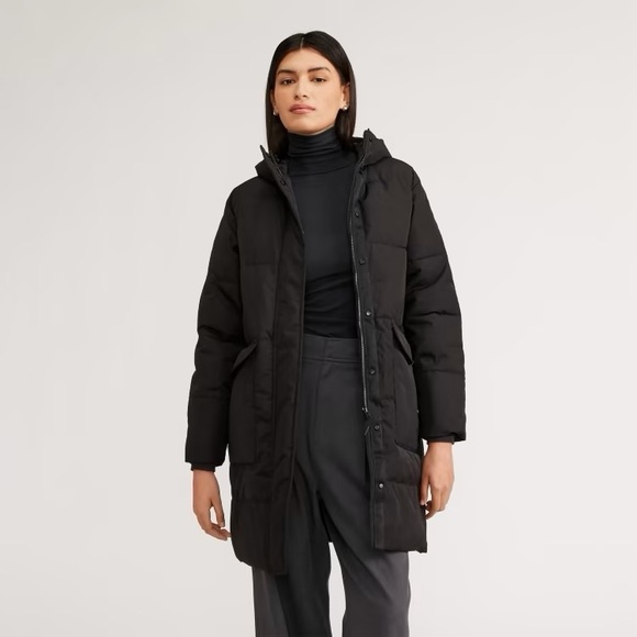 Everlane Jackets & Blazers - Everlane ReNew Long Puffer Oversized Coat in Black  Size Small